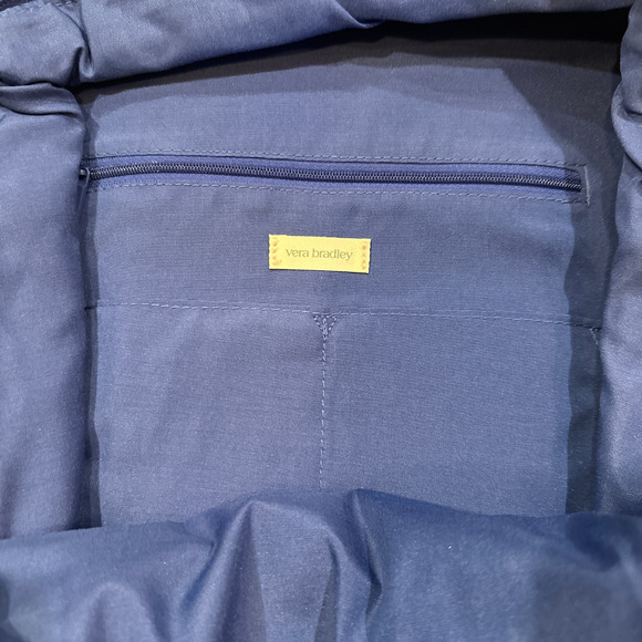 New Vera Bradley Catnip Christmas Essential Large Backpack Quilted Cotton Blue - Picture 6 of 7